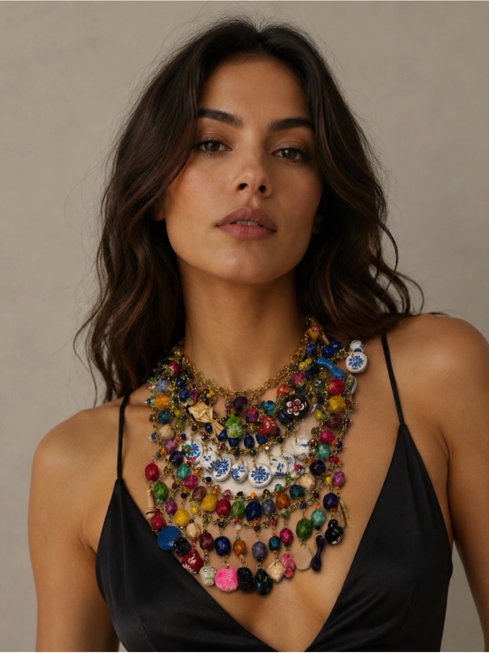 Mexican necklace-Mexican artesian necklace -3 in 1 Multicolor.